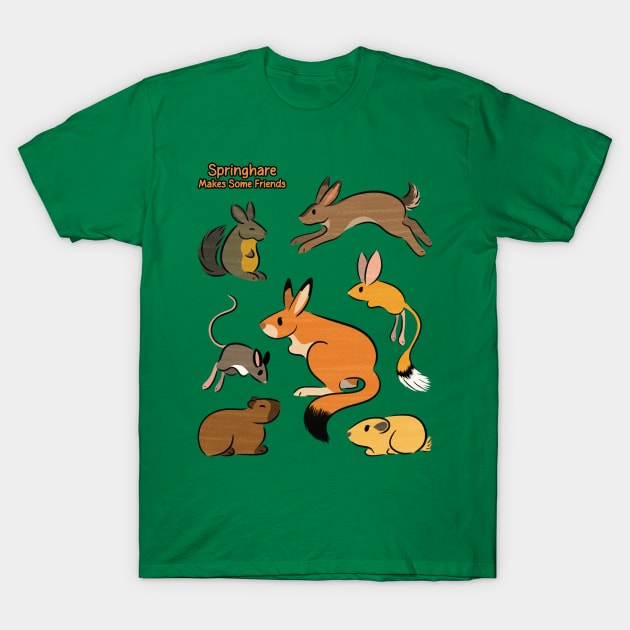 Springhare Makes Some Friends T-Shirt by DeguArts